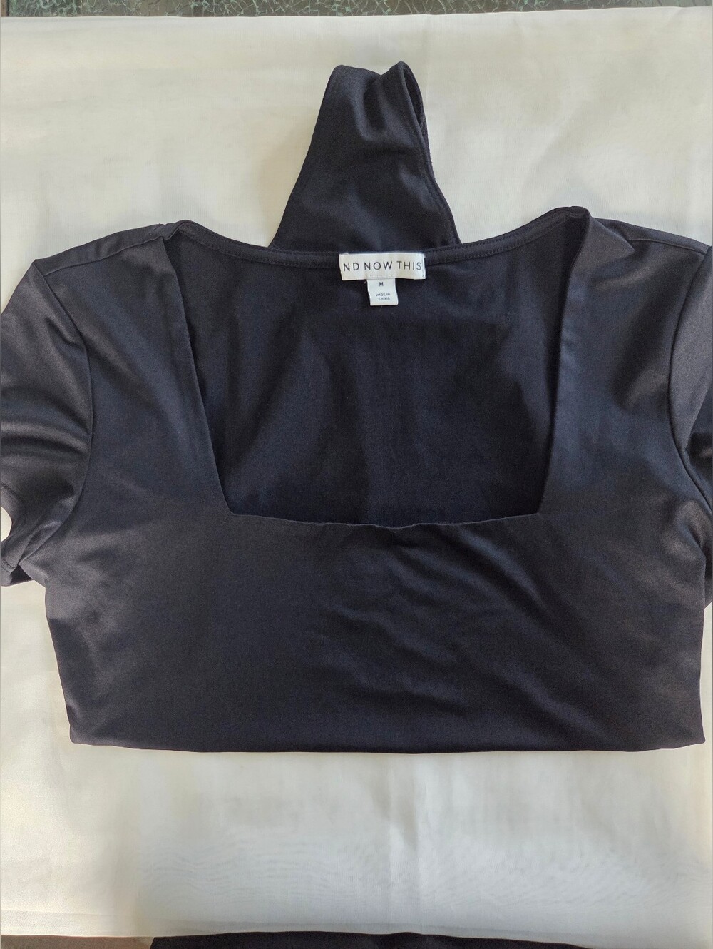 AND Now This Black Square Neck Women’s Bodysuit